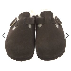 NEW IN BOX Birkenstock Boston suede clogs, shearling lining 39 narrow